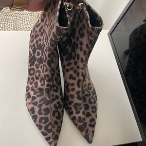 Zara leopard sock boots